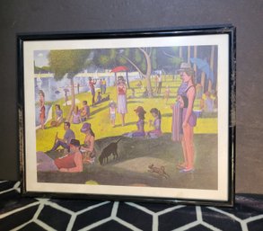 Sunday Afternoon By George Seurat. Framed Print.  - - - - - - - - - - - - - - - - - - - - - - - - Loc:FR