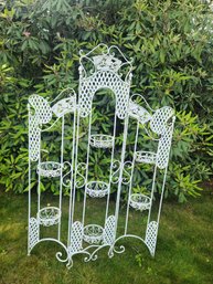 An Incredible Vintage Three Panel Folding  Plant Stand/lawn Sculpture, For Outdoor/ Indoor Use