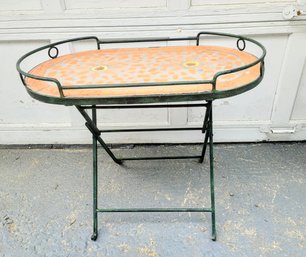 Metal And Tile Mosaic Outdoor Table