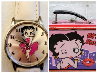 Vintage Betty Boop Lunch Box And Watch