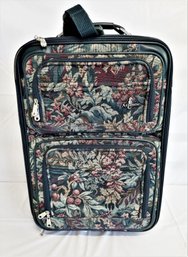 Vintage Atlantic 22'Tapestry Floral Rolling Suitcase With Retractable Handle