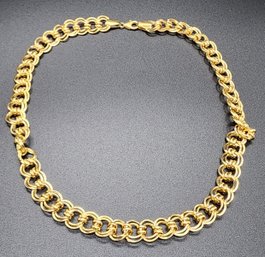 14k Yellow Gold Over Sterling Double Link Necklace