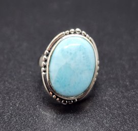 Larimar Ring In Sterling Silver