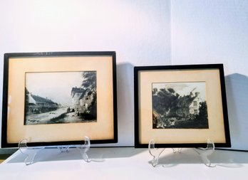 Intrguing Antique Charcoal Drawings/ Etchings - Unknown Origin