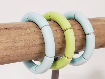 Trio Of New MAC Summer Bracelets - Pale Blue & Pale Green (Lot F)