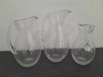 Glass Pitcher Set Of 3