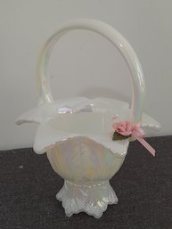 Vintage Fenton Pearly Sentiments Basket #8