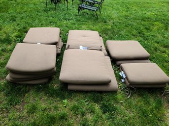 Set Of Tan Sunbrella Outdoor Furniture Cushions