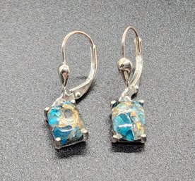 Matrix Neon Apatite Earrings In Sterling