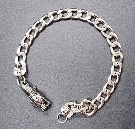 Gothic Punk Snake Head Buckle Metal Bracelet