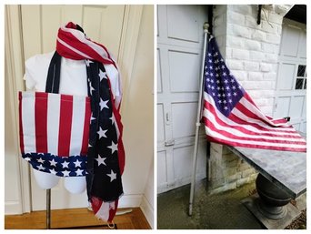 Vinyl American Flag On Pole Paired With New July Fourth Attire