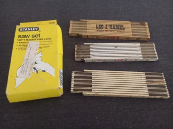 Stanley Saw Set And Folding Measuring Sticks