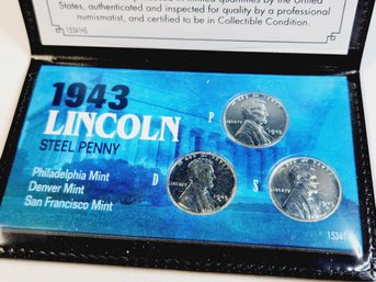 1943 Steel Penny  - 3 Coin Set  Philly, Denver & San Francisco