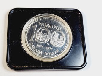 1974 CANADA Elizabeth II Winnipeg 100 Past / Present Large  Coin