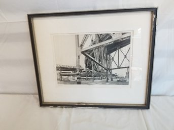 Sketch Print Of The EL Train Signed And Numbered