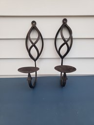 Pair Of Wrought Iron Wall Sconces