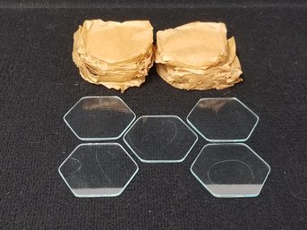 20 Clear Glass Hexagon Coasters