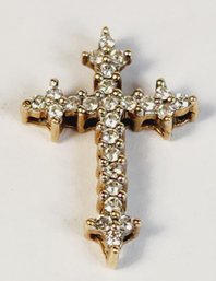 Beautiful ... 14k Yellow Gold Diamond Studded Cross Pendant