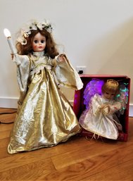 Animated Praying Angel And 25' Tall  Holiday Doll Holding Candle