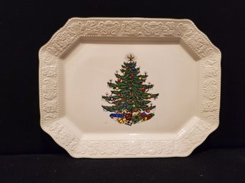 Cuthbertson England Dickens Embossed Christmas Tree Oblong Serving Platter