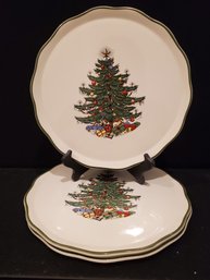 Four Cuthbertson England Discontinued Round 12' Original Christmas Tree Cake Plates