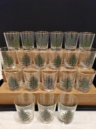 Twenty Cuthbertson England Original Christmas Tree 14 Ounce Double Old Fashioned Glasses (lot 6)