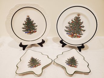 Assorted Cuthbertson England & Weatherby Hanley Christmas Tree Platters & Dishes