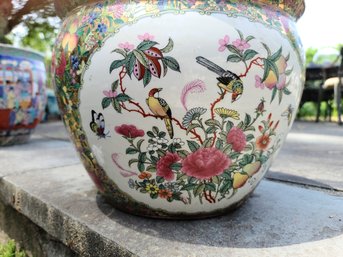 Vintage Chinese Porcelain Fish Bowl Planter