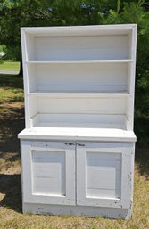 Painted This End Up Hutch, 2 Pieces, Sturdy And Heavy, Solid Wood