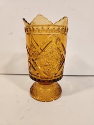 Vintage Amber Glass Celery Vase