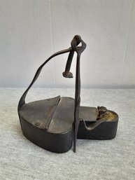 ANTIQUE IRON BETTY LAMP