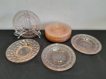 Pink Depression Glass Plates