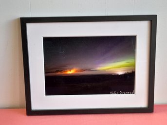 Signed Photo Ranald's Creek Fire Glacier National Park Northern Lights St Mary's Village