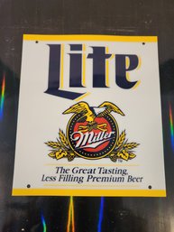 Plastic Miller Lite Sign