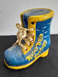 Vintage Rainy Days Savings Boot Bank