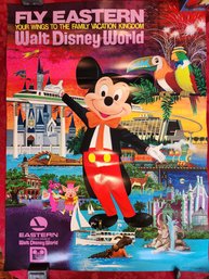 Rare Eastern Airlines Disneyworld Poster From 1970's