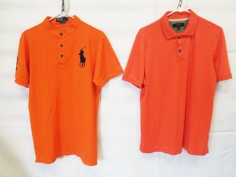 Banana Republic & Polo Men's Orange Short Sleeve Shirts - Large & XXL