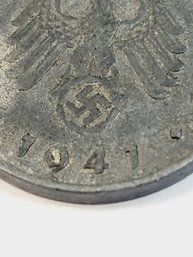 Germany 1941 A 10 Reichspfennig  3rd Reich Nazi Eagle Swastika  Coin