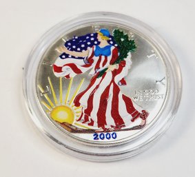 Colorized 2000 Silver Eagle  In Display Box