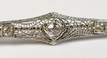 Gorgeous ANTIQUE 14k White Gold Diamond Pin/ Brooch Diamonds 20 Carat, 50 Ct, 20 Ct