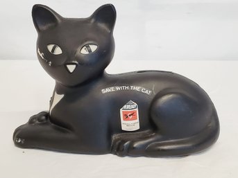 1981 Vintage Eveready Battery Black Cat Promotional Plastic Coin Bank