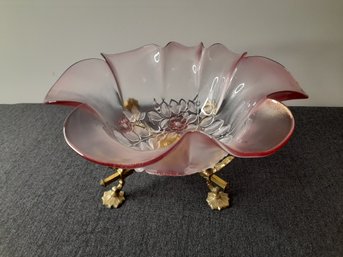 Mikasa Rosella Pattern Large Bowl With Stand