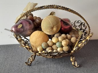 Hand Crafted Silvestri Faux Fruit Basket