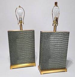 Safavieh Brass & Faux Crocodile Lamp Set Of 2