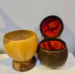 Coconut Crossbows Bag And Wooden Thai Cup