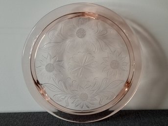 Pink Depression Glass Platter