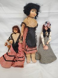 Trio Of Antique Dolls