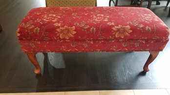 Fabric Bench With Wood Legs  40x16x17H