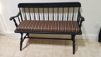 Country Style Wood Bench And Cushion
