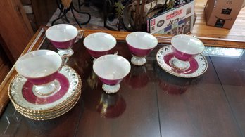 Iridescent Tea Set - 6 Cups And Saucers